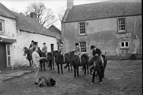 Youngsters preparing for an outing at Colinton's Dreghorn Riding School in February 1959.