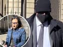 Gavin Donaldson and inset Anisha Yaseen outside court in Edinburgh
