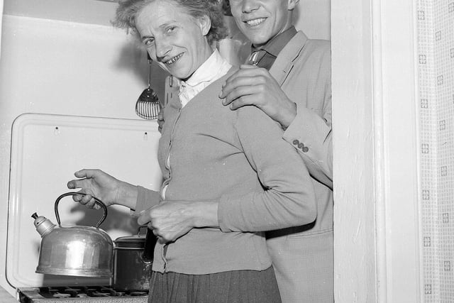 Polish refugee Mrs Galak and her son in their new home at Gorgie that was bought for them by St Thomas' Church congregation in October 1960.