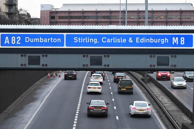 GV of M8 Glasgow, looking eastbound.  Picture, John Devlin.