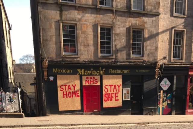 The messages appeared on Mariachi in Victoria Street. (Photo: Andy Hood)