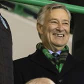 Ron Gordon pictured in the Directors' Box at Easter Road