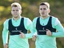 Chris Cadden, left, and Paul Hanlon take part in training at East Mains