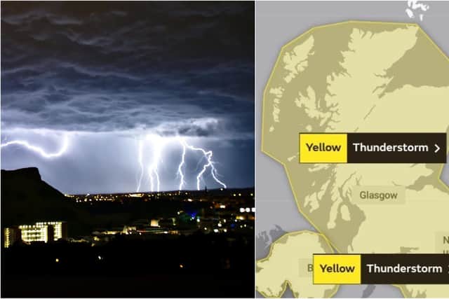 Here are when thunderstorms are forecast to hit Edinburgh and the Lothians.