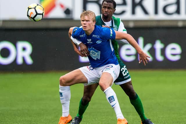 Erling Haaland netted twice when Hibs lost to Molde in Europa League qualifying in 2018. Picture: SNS