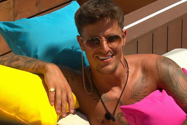 Luca challenged Andrew over misrepresenting his intentions with her. Photo: ITV / Love Island.
