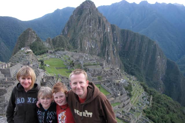 The Pilbeam family in Machu Picchu, Peru.