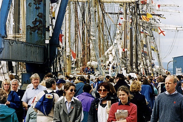 Tens of thousands of people descended on Leith in the summer of 1995 to welcome the arrival of the Tall Ships.