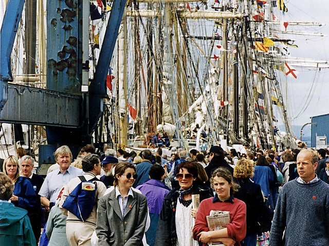 Tens of thousands of people descended on Leith in the summer of 1995 to welcome the arrival of the Tall Ships.