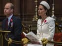 The Duke and Duchess of Cambridge attending the Service of Commemoration and Thanksgiving commemorating Anzac Day at Westminster Abbey.  Picture date: Monday April 25, 2022.