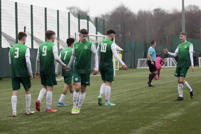 Hibs Under-18s head coach Gareth Evans has hailed his close-knit squad after their title win. Picture: Maurice Dougan