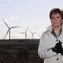 First Minister Nicola Sturgeon  visits Whitelee Wind Farm near Eaglesham