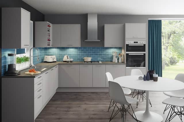 Yvonne is now working closely with Magnet’s Edinburgh branch to create a dream kitchen, opting for Magnet’s “Meteor” units in a stylish matt-finish Light Grey (seen here), and brand new appliances.