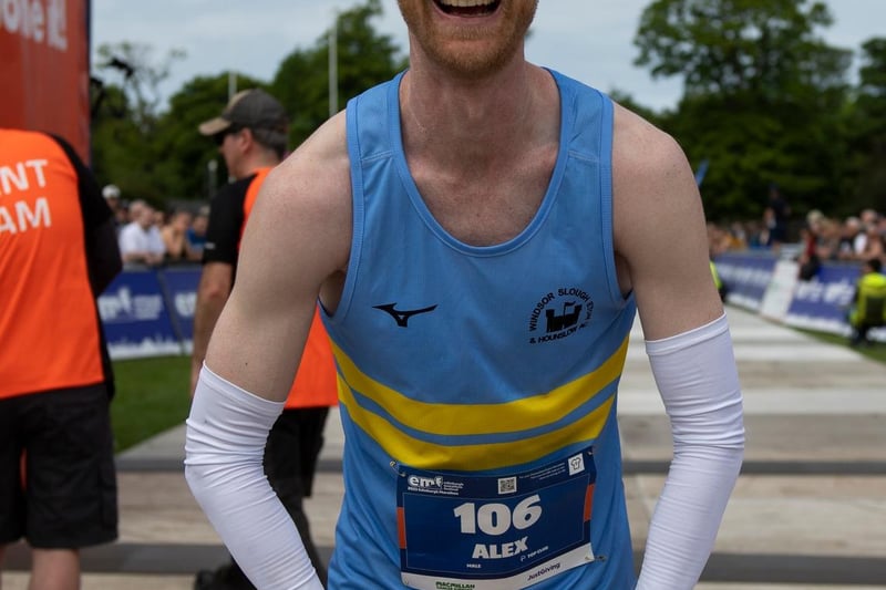 2023 Edinburgh Marathon winner Alex Gladley, after completing the race in 2 hours 21 minutes and 34 seconds.