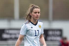 Eilidh Adams in action for Scotland against Kosovo in April