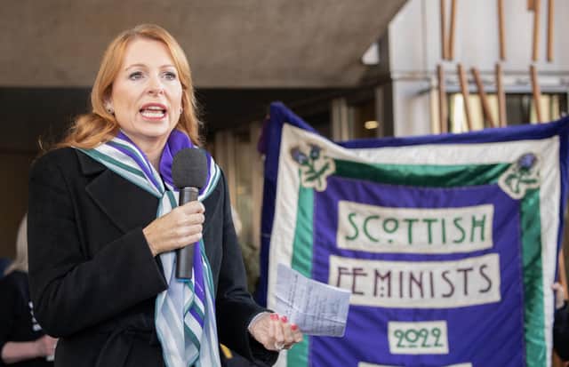 Ash Regan MSP speaks at rally held by For Women Scotland and the Scottish Feminist Network ahead of the vote on the Gender Recognition Reform Bill last week (Picture:: Lesley Martin/PA Wire