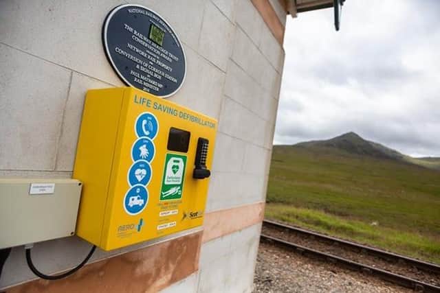 The workers used the station’s defibrillator