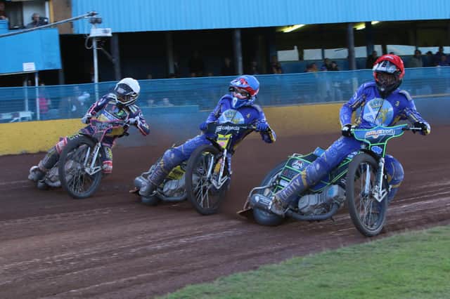 Kye Thomson (red helmet) enjoyed a fine night for the Monarchs. Picture: Jack Cupido.