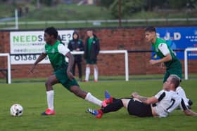 Kanayo Megwa pictured in action against Dunbar United during a pre-season friendly. Picture: Maurice Dougan