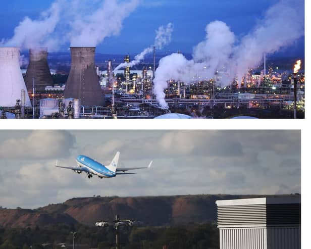 Edinburgh West MP Christine Jardine has voiced concern about the impact of the closure of Grangemouth oil refinery (top) and the potential sale of Edinburgh Airport (bottom) on the Forth Green Freeport.