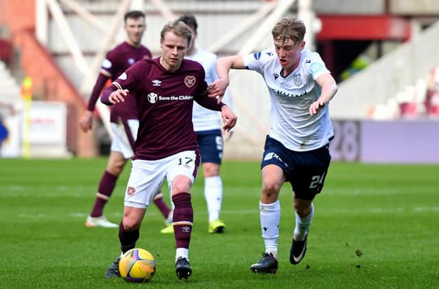 Gary Mackay-Steven missed a sitter before laying on what proved to be the clinching goal in the win over Dundee. Picture: SNS