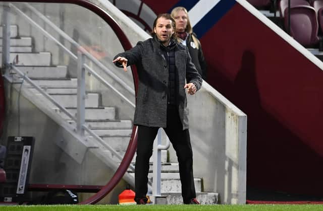 Hearts boss Robbie Neilson gives out instructions during the 2-1 win over Ross County at Tynecastle Park. Picture: SNS