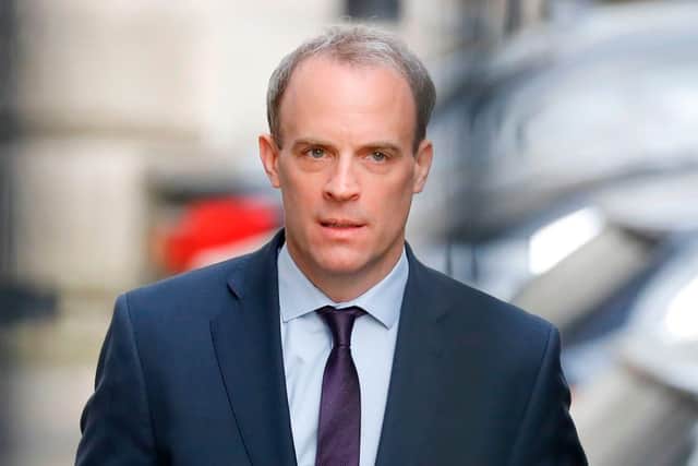 Dominic Raab who is deputising for the hospitalised Prime Minister will chair today's Cobra meeting (Getty Images)