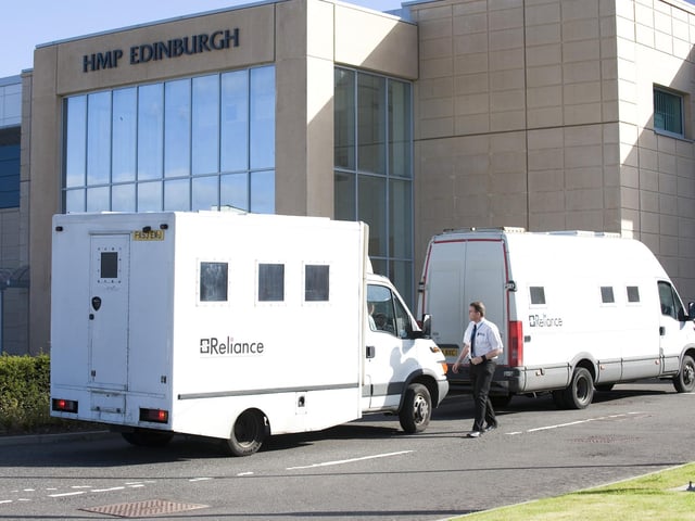 A Reliance van arrives at HMP Edinburgh Prison, Saughton Prison, in September, 2011.