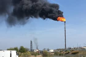 Unplanned flaring at Mossmorran petro chemical plant,  April 21 2019