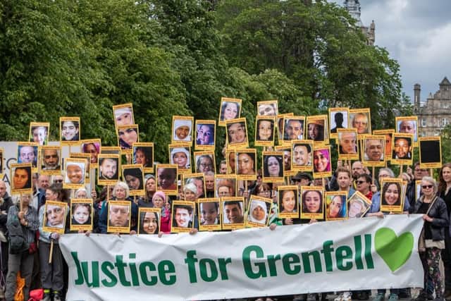 Last year's Edinburgh vigil to mark the Grenfell anniversary.  Picture: Craig Maclean.