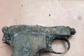 The ancient semi-automatic Webley & Scott 'pocket pistol'
