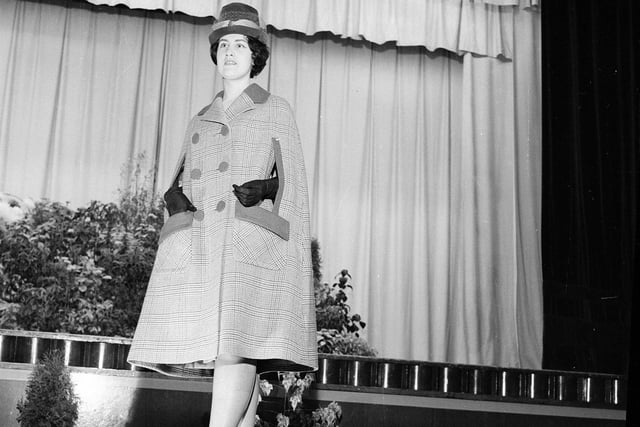 Mannequin Parade by A Hunter in Grangemouth Town Hall - Cream and Coffee double breasted cape