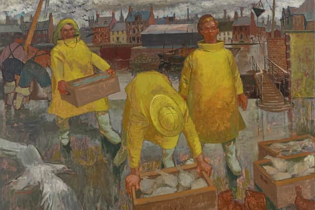 Morris Grassie's 1957 painting The Sou'Westers, Arbroath is part of the new exhibition. Picture: Antonia Reeve