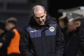 Edinburgh City manager, James McDonaugh, considered making five changes at half-time as his team trailed Stirling Albion 3-0 at home. (Photo by Euan Cherry / SNS Group)