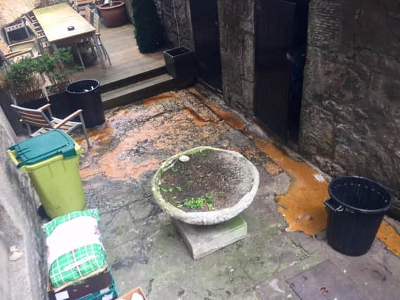 Vandals poured the oil all over the patio. Picture: Stac Polly