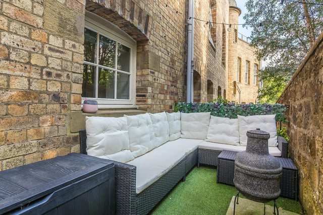 One of the property's private patio spaces, perfect for relexing.