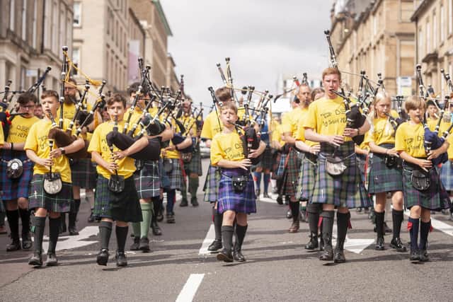 The Piping Live festival is held in Glasgow every August.