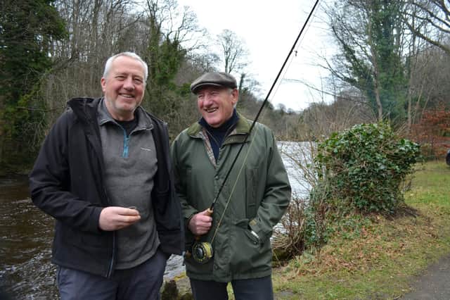 Scot Muir (left), secretary of West Lothian Angling Association, and  and Joe Arndt, secretary of Cramond Angling Club, at the official opening. Picture by Nigel Duncan