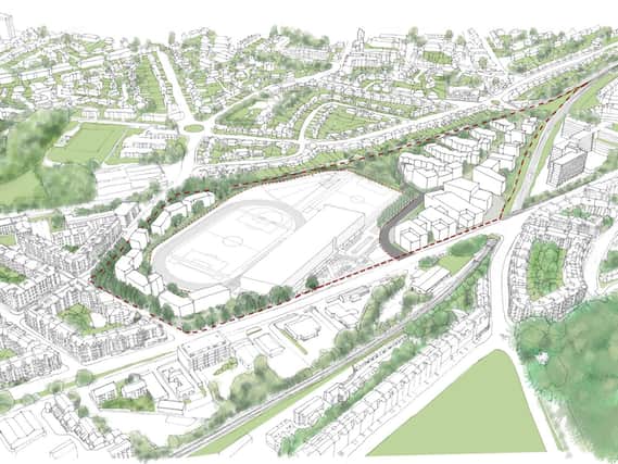 Plan showing the scale of the £100 million Meadowbank development