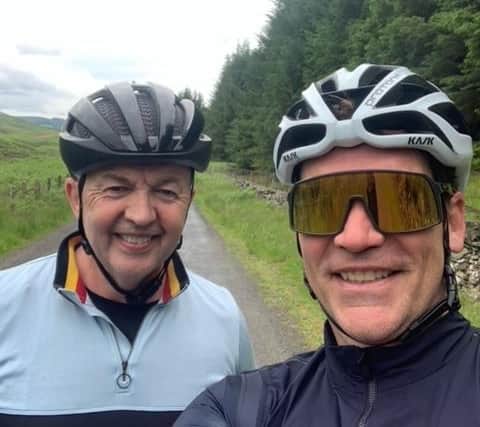Jason Bibb (right) and Stewart Higgins are taking in the 180-mile cycle challenge to raise funds fro Molly Ollys