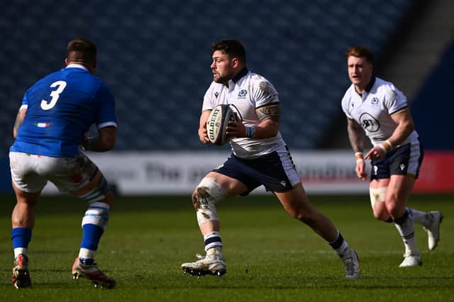 Scotland prop Rory Sutherland is staying with Edinburgh, says Richard Cockerill. Picture: Stu Forster/Getty Images