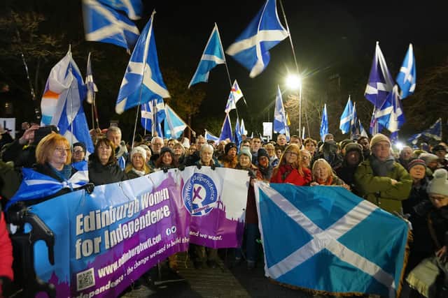 Nicola Sturgeon addressed a rally outside the Scottish Parliament following the UK Supreme Court ruling that Holyrood does not have the power to hold a second independence referendum.  Picture: Jane Barlow/PA Wire