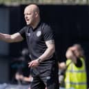 Hearts interim manager Steven Naismith issues instructions during the draw at St Mirren.