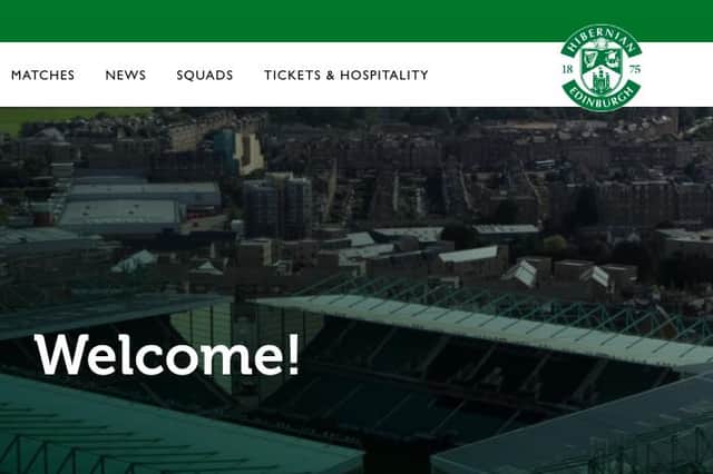 Hibs have launched a new revamped website
