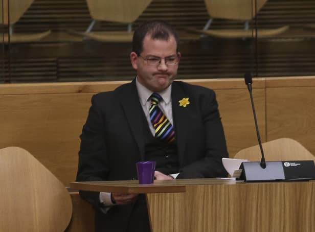 Mark McDonald MSP during the debate on the Budget at the Scottish Parliament in Holyrood, Edinburgh picture: Fraser Bremner/Scottish Daily Mail