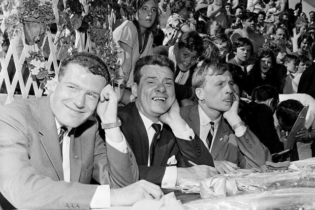 Comedian Johnny Victory was one of the judges at the Miss Dunbar pageant at Dunbar Lido in August 1964.