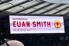 A tribute to Euan was shown at Hampden