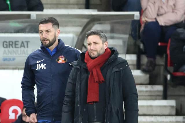 Jamie McAllister, left, with Lee Johnson during their time at Sunderland