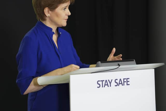 Nicola Sturgeon speaking at the Scottish Government daily Covid-19 briefing on Thursday.