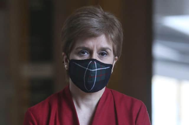 Nicola Sturgeon has a regular TV platform at a time when normal election campaign activities are not allowed because of the Covid lockdown (Picture: Fraser Bremner/pool/Getty Images)